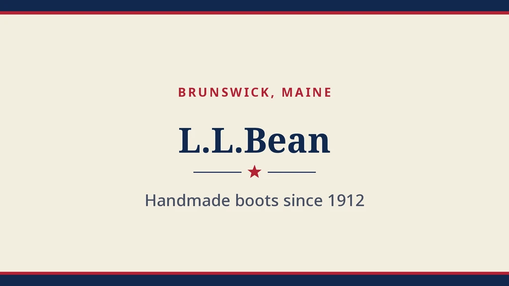 Title card: L.L.Bean, Brunswick, Maine (no product photo yet)