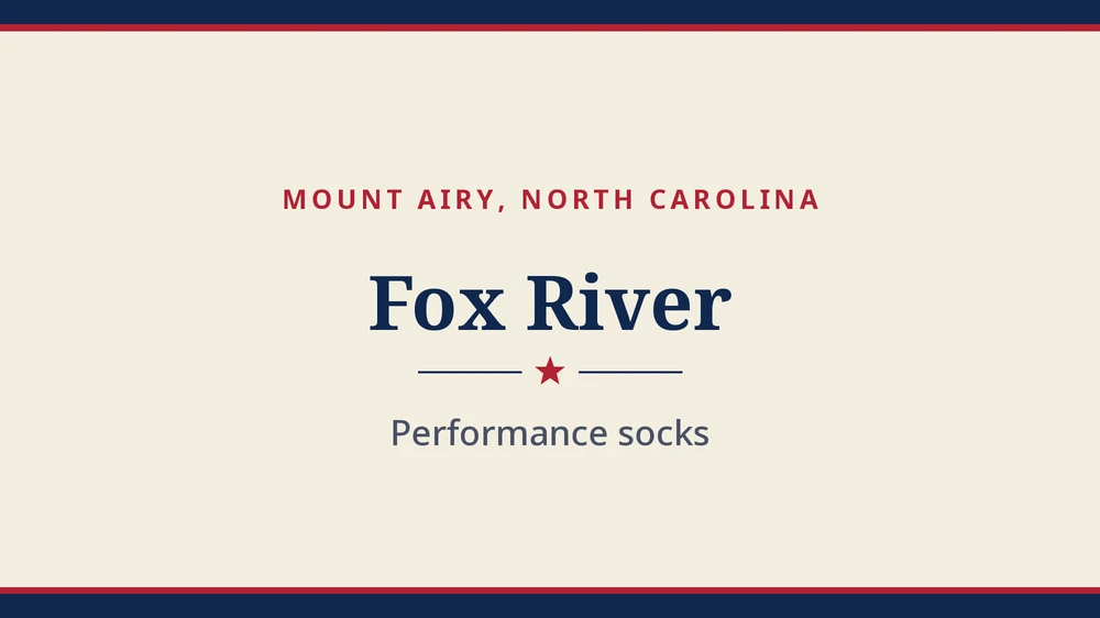 Title card: Fox River, Mount Airy, NC (headquarters) (no product photo yet)