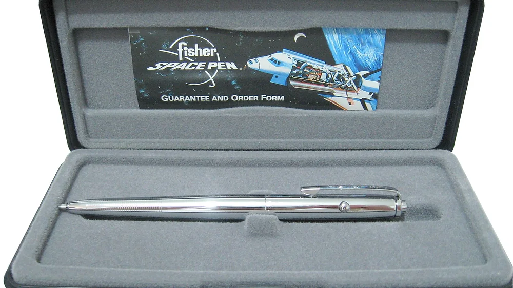 Fisher AG-7 Space Pen in an open presentation case