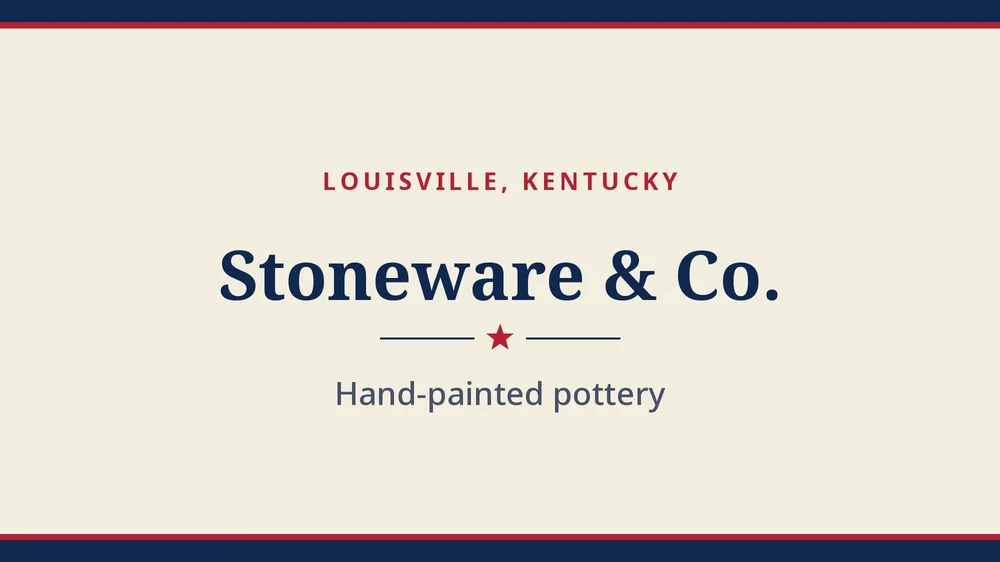 Title card: Stoneware & Co. (Louisville Stoneware), Louisville, Kentucky (no product photo yet)