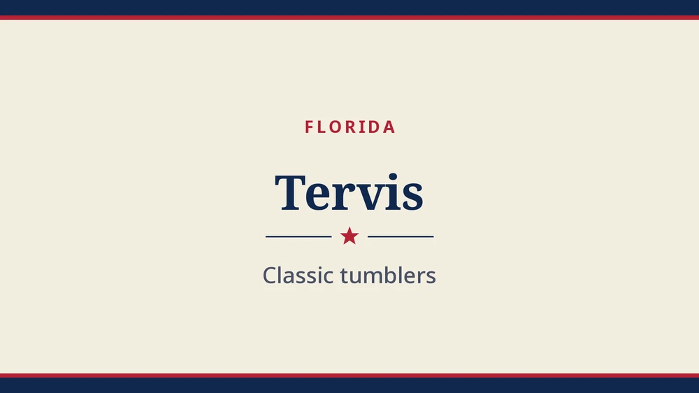 Title card: Tervis, Florida (no product photo yet)